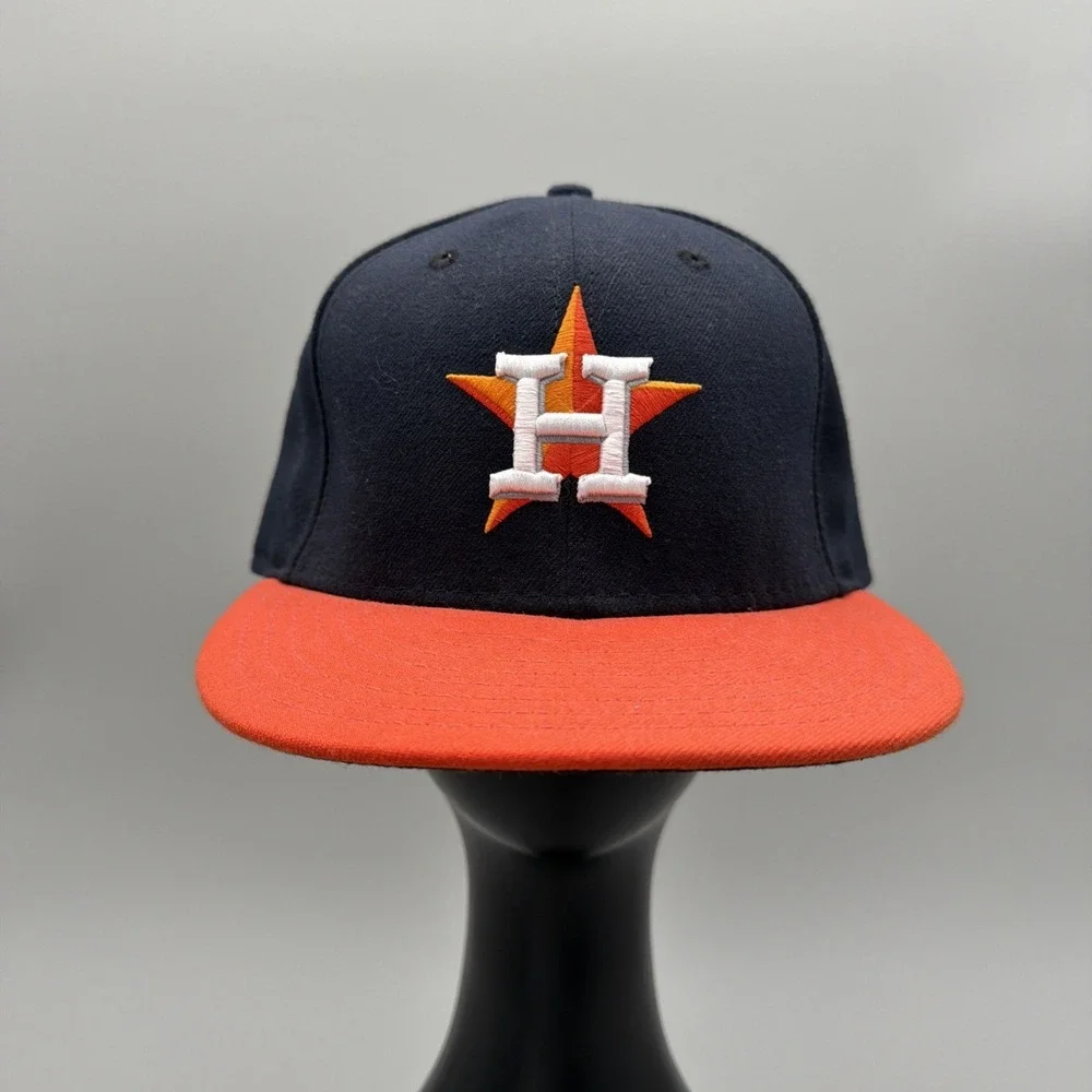 New Era 59Fifty Houston Astros MLB Fitted Hat Cap Blue Size 7 3/8 Mens